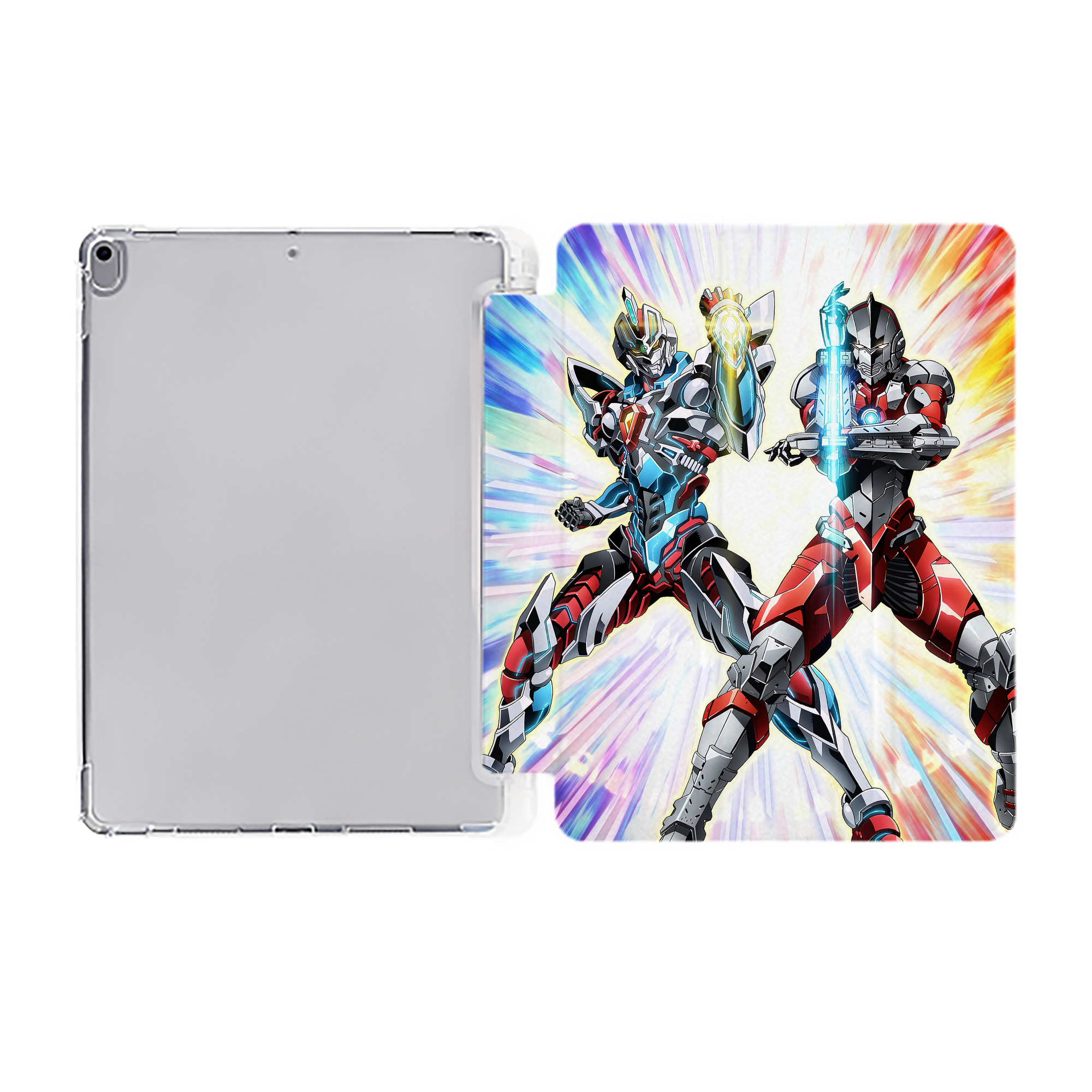 （画像用） ウルトラマン Ultraman IPad ケース ペン収納付き 三つ折りスタンド PUレザー×シリコン 対応機種9.5/10.5/10.9インチ